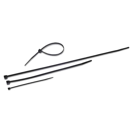 Gourmetgalley Cable Tie, 11 in L, Black, Nylon, 50 lb Strength, 500 PK GO2827115